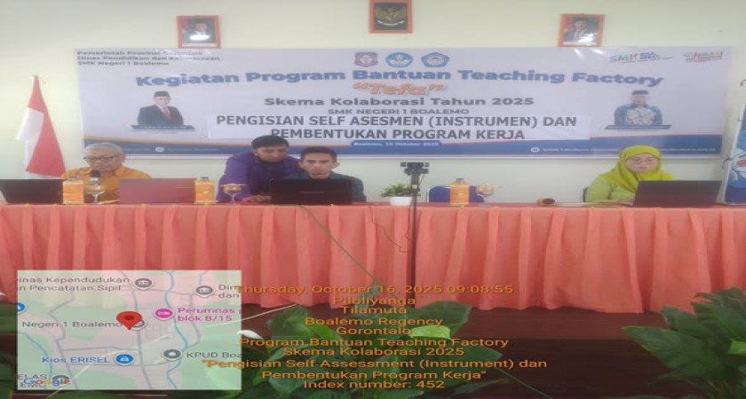 SMKN 1 BOALEMO GELAR KEGIATAN SELF ASSESSMENT & PEMBENTUKAN PROGRAM KERJA TEACHIG FACTORY SKEMA KOLABORASI 2025