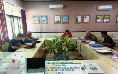 MONITORING & EVALUASI PROGRAM BANTUAN TEACHING FACTORY (TEFA) SKEMA KOLABORASI 2025 DI SMKN 1 BOALEMO